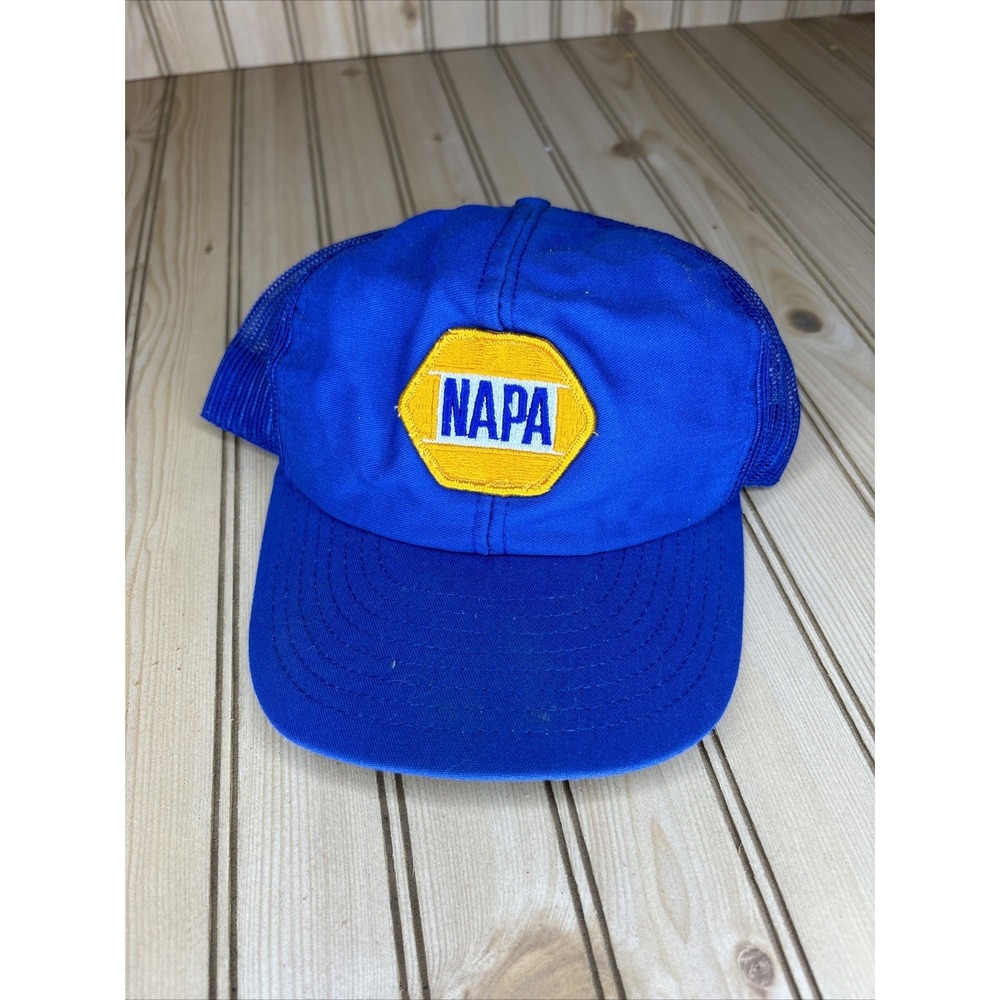 Vintage NAPA Auto Parts Hat Louisville Mfg Snap Back Cap OSFA Blue Mens USA Made